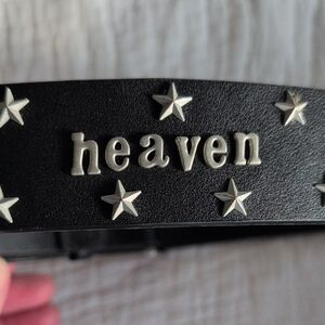 Heaven By Marc Jacobs. Black Leather Belt with Silver Stars